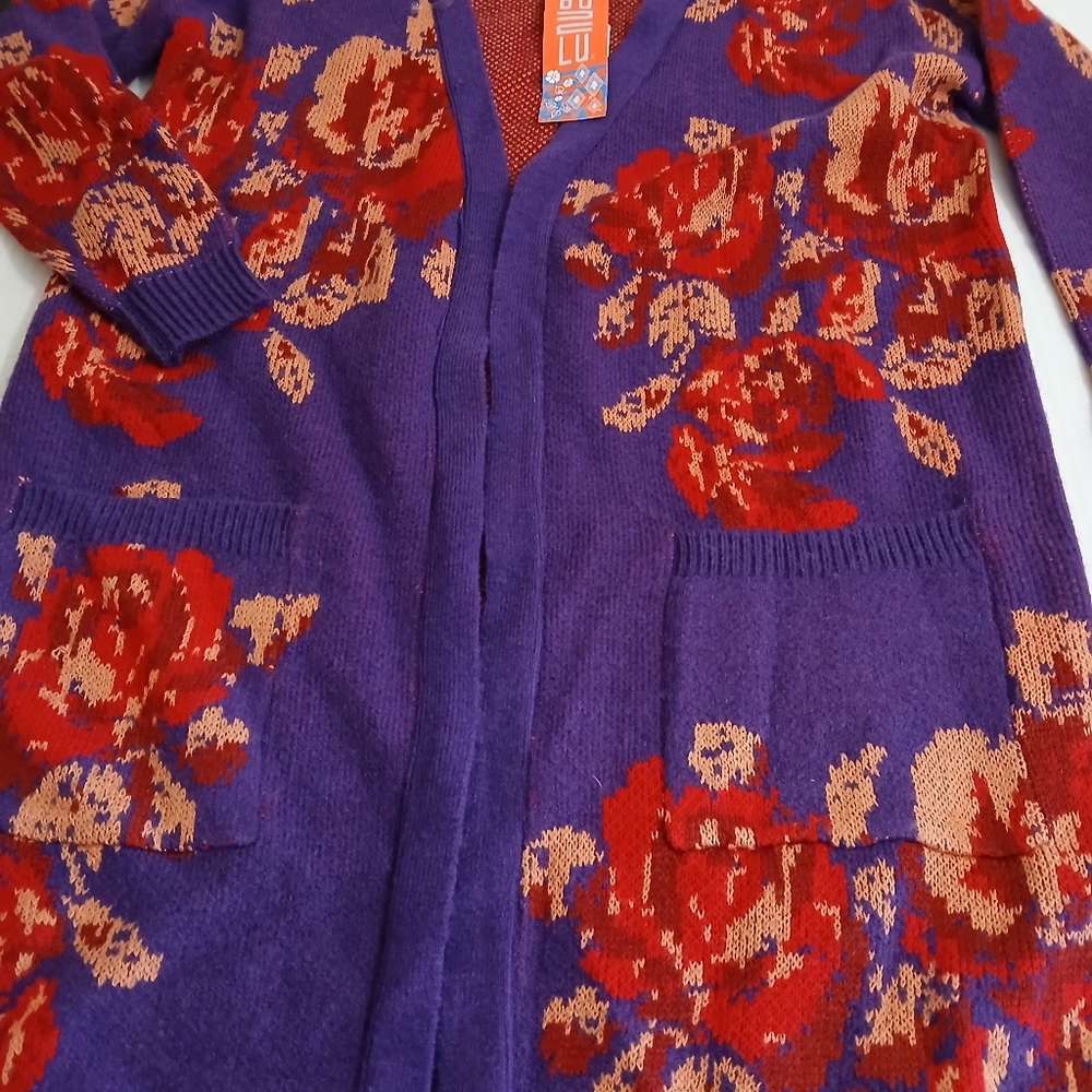 Bunulu woman, floral cardigan size S New With Difect - Picture 4 of 13
